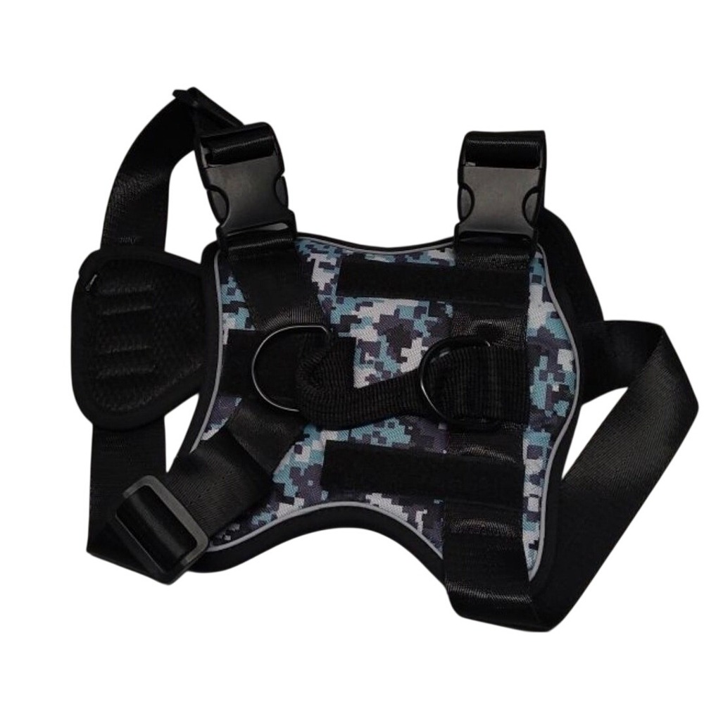 New Voopet Tactical Dog Harness Military Service Vest Blue Digital Camo Small